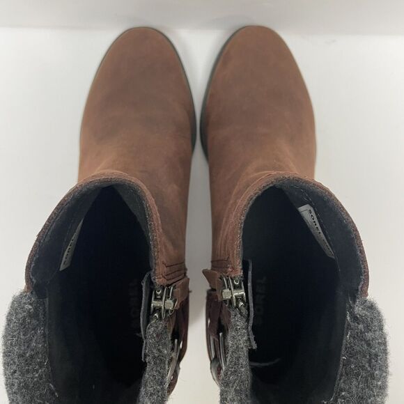 SOREL Lolla Waterproof Leather Ankle Boot Womens Size 8 LL5317-628 Chestnut EUC - Picture 8 of 9